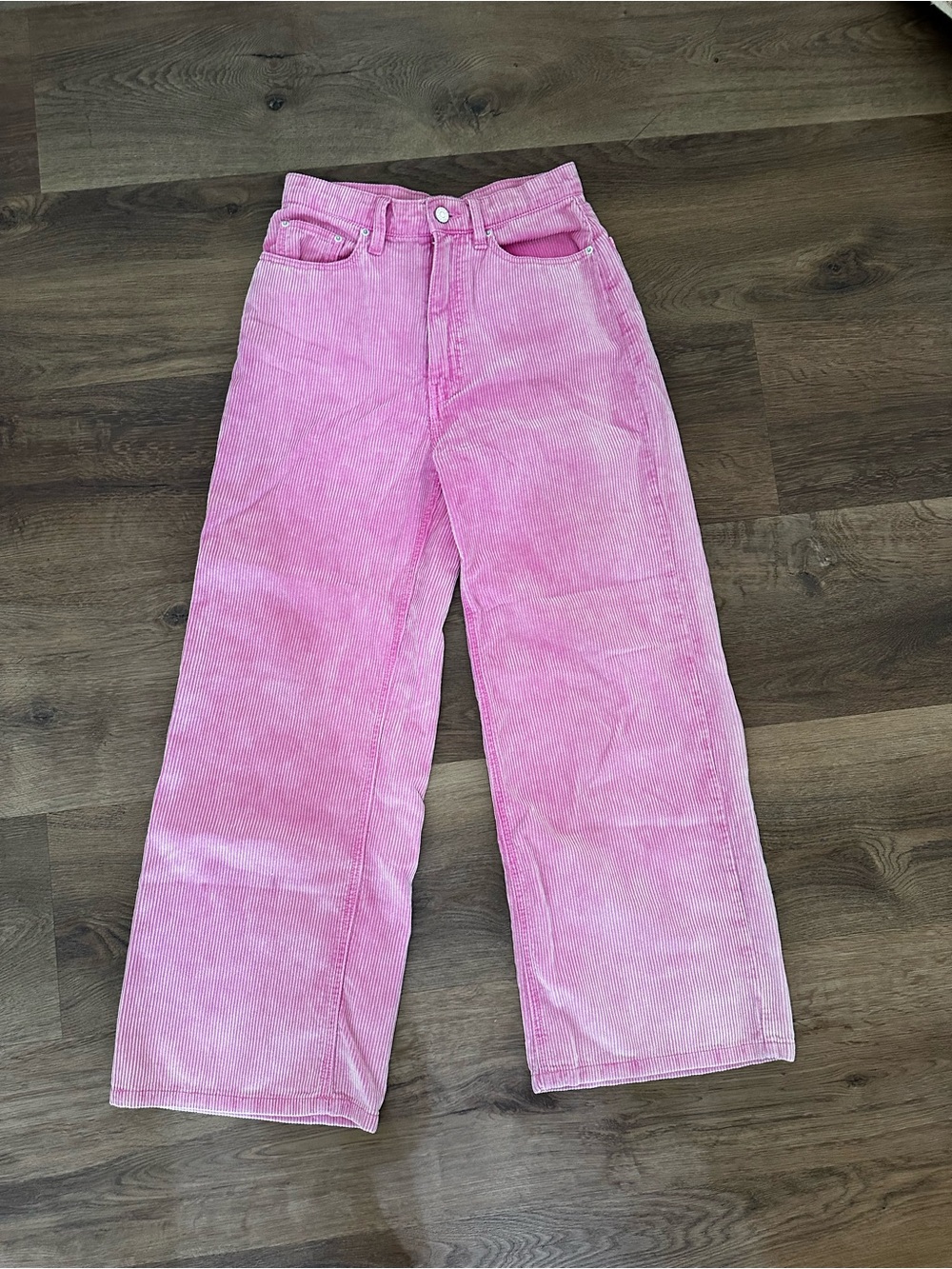 Urban Outfitters BDG High Rise Wide Leg Pink Corduroy Pants Size 27